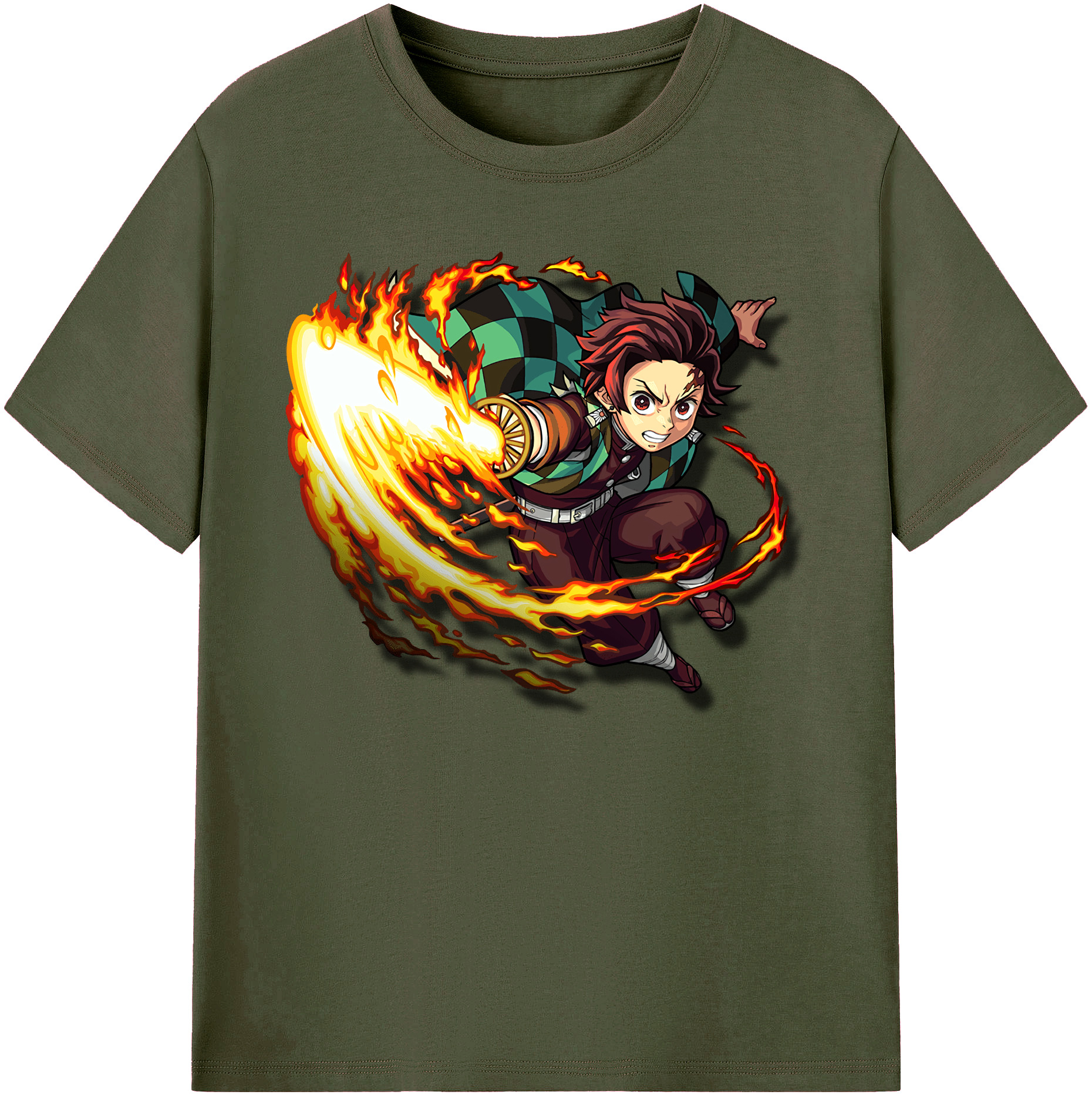 （画像用） 鬼滅の刃 竈門 炭治郎／かまど たんじろう Kamado Tanjirou 綿100％ メンズ半袖Tシャツ｜肌触りやわらか＆通気性